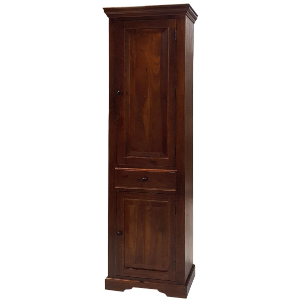 Schrank mit Regalböden 60 cm LONDON aus Akazienholz, warmes Braun