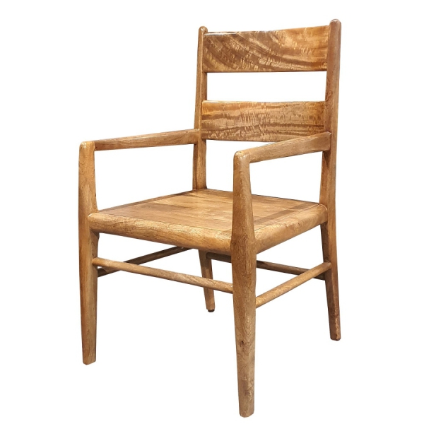 KARLO 2 Holzstuhl mit Mango in TOFFI-Farbe mit Armlehne