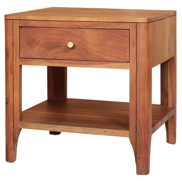 MILANO Couchtisch aus Akazieholz 50X50 cm im Farbton AMBER