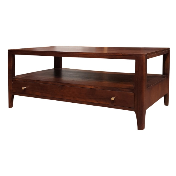 Holztisch MILANO 120x70 cm aus Akazienholz in der Farbe AMBER