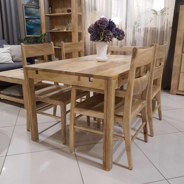 MILANO ausziehbarer Holztisch 160x90 cm mit Mango in der Farbe NATUR
