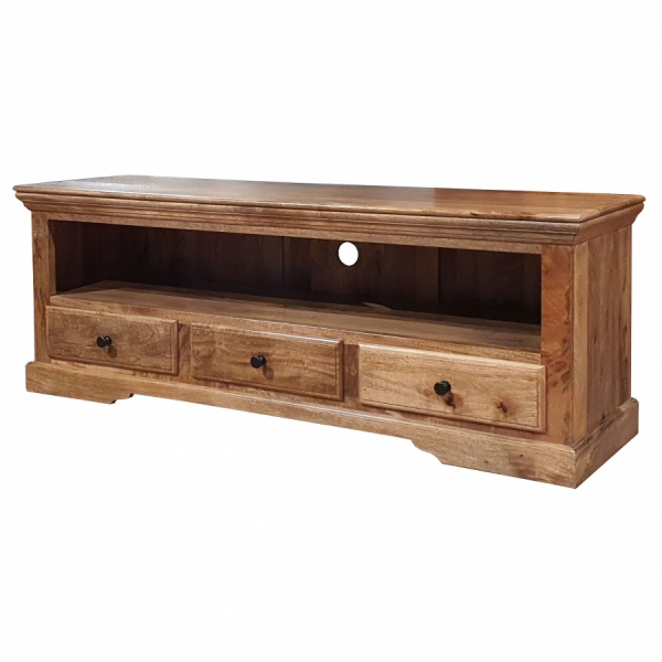 Holz rustikaler TV-Schrank 150 cm aus Mango Toffee