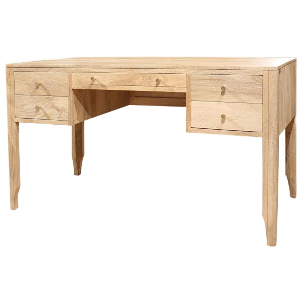 Schreibtisch MILANO 140 cm aus Mangoholz in der Farbe NATUR