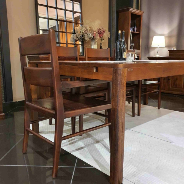 Ausziehtisch MILANO 140x90 cm aus Akazie in Walnussfarbe