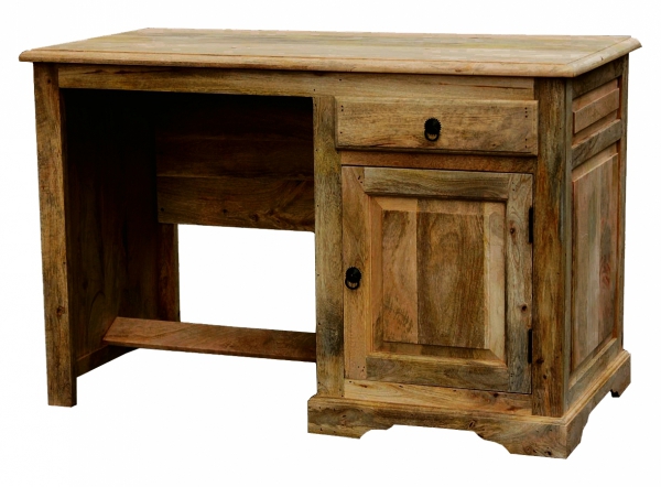 Klein houten bureau NEW YORK mangotoffee