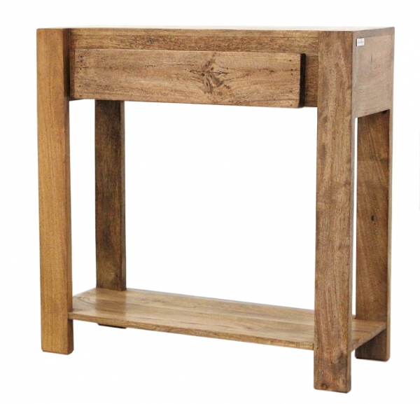 Toffeekleurige mangohouten console, 80 cm