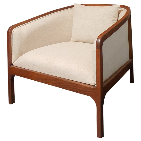 Polstersessel MILANO mit Holzgestell und Leinenbezug  Polstersessel MILANO mit Holzgestell und Leinenbezug