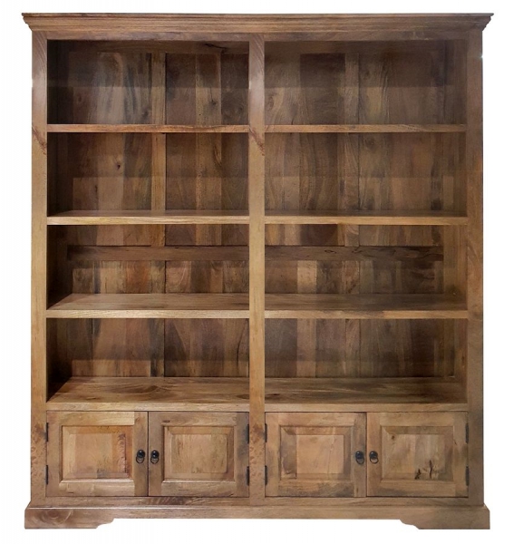 Großes klassisches Holzregal 180 cm mit Mango-Toffee