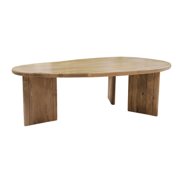 Moderner Couchtisch 130x80 cm aus Mangoholz NATURAL