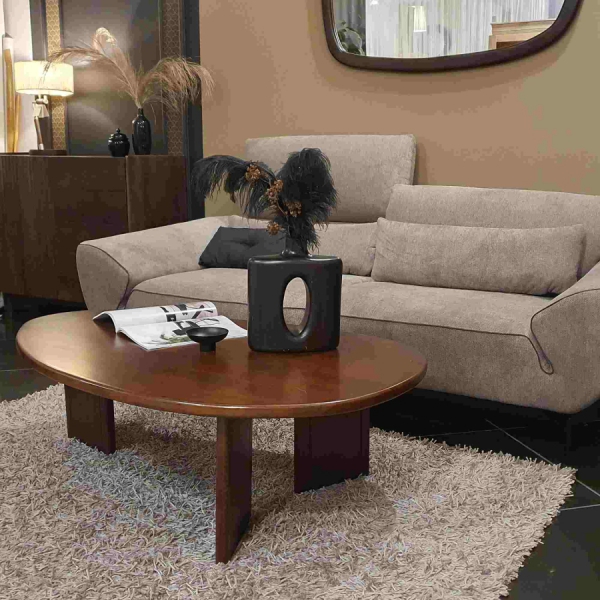 Moderner Couchtisch 130x80 cm aus Akazienholz WALNUT