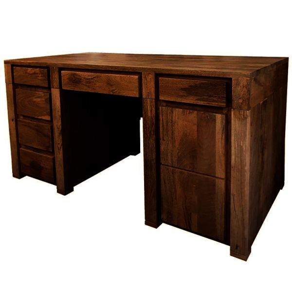 Groot OSLO houten bureau met mangobruin