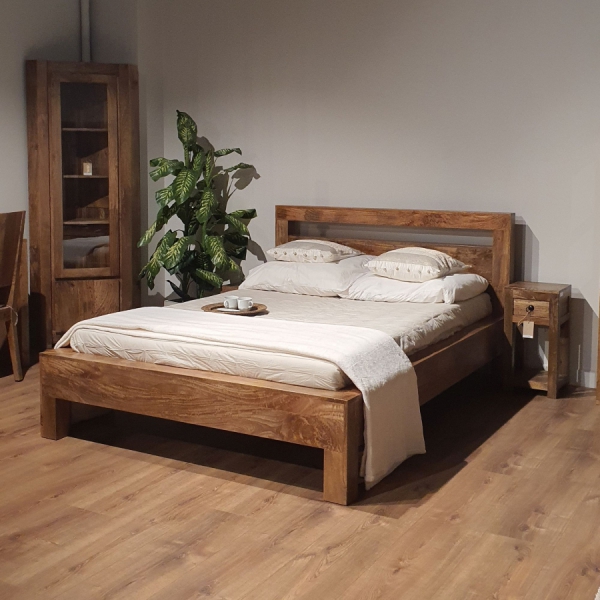 Massief houten OSLO bed van toffeehout 160x200 cm