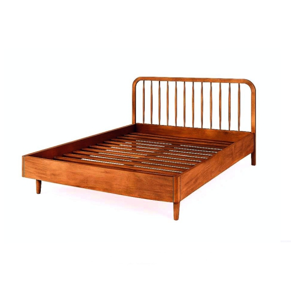 Holzbett MILANO 160x200 cm aus Akazienholz im Farbton AMBER