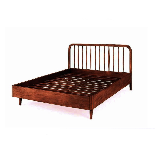 Holzbett MILANO 160x200 cm aus Akazienholz im Farbton WALNUT