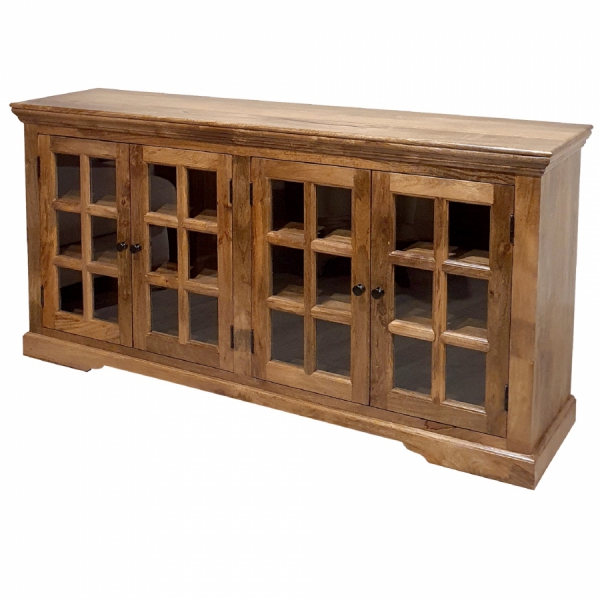 Verglaste Holzkommode NOWY JORK 170 cm z Mangoholz TOFFI