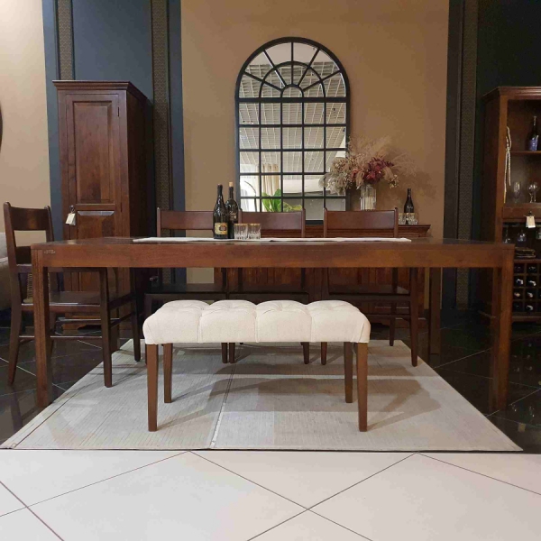 Ausziehbarer Holztisch MILANO 220x120 cm aus mango in der Farbe TOFFI