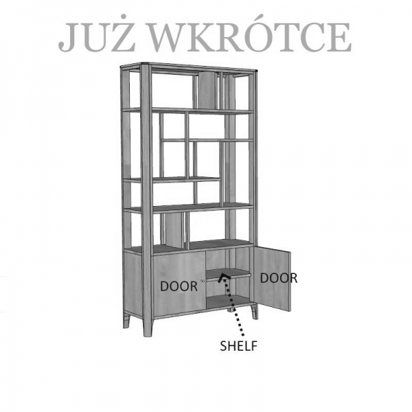 Regał asymetryczny MILANO 100 cm z drewna akacji w odcieniu AMBER