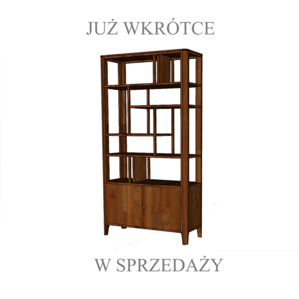 MILANO asymmetrisches Regal 100 cm aus Akazienholz im Farbton WALNUSS