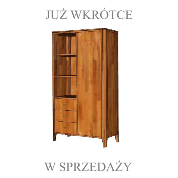Niedriges, geschlossenes MILANO-Regal 100 cm aus Akazienholz in der Farbe AMBER