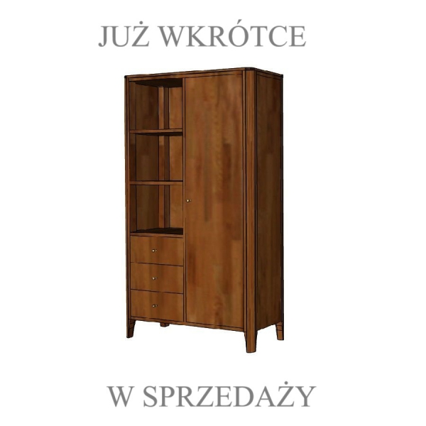 Niedriges, geschlossenes MILANO Regal 100 cm aus Akazienholz in der Farbe WALNUSS