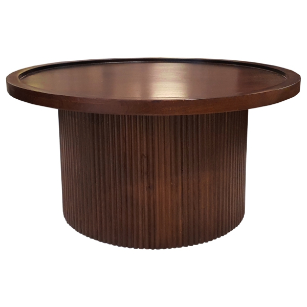 Runder Couchtisch LAMEL aus Akazienholz – WALNUT