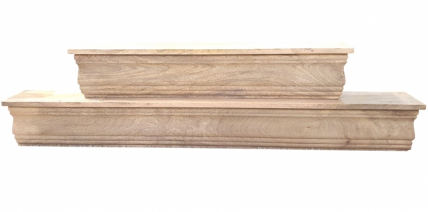 120 cm dekoratives Regal aus natürlichem Mangoholz