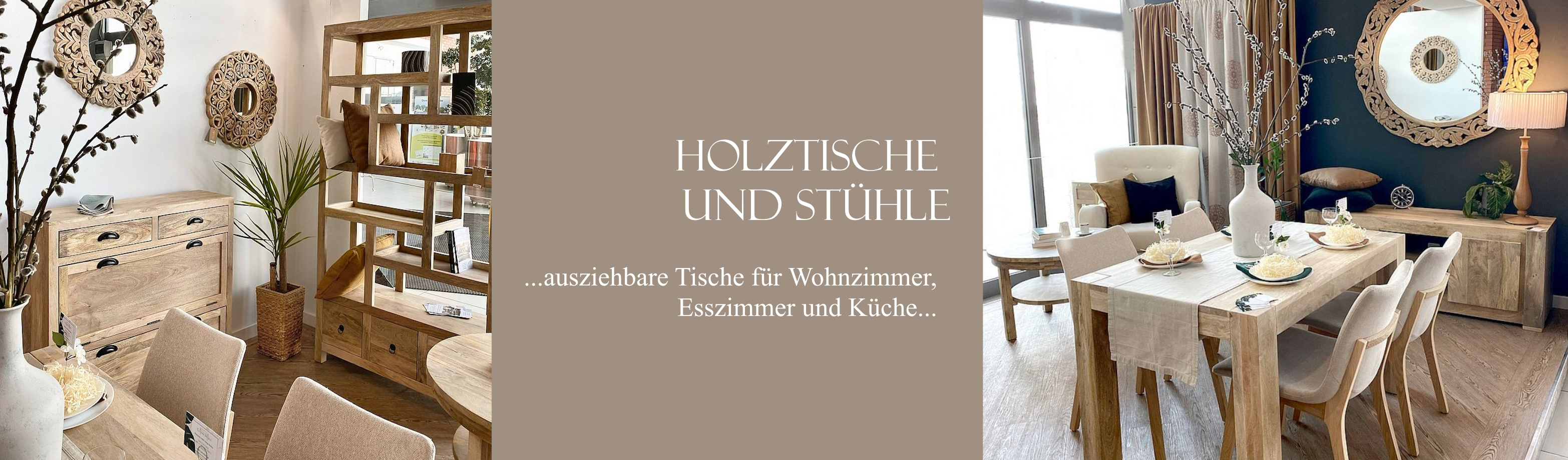 HOLZTISCHE UND STÜHLE. ...ausziehbare Tische für Wohnzimmer, Esszimmer und Küche...